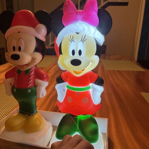 NEW Disney Minnie & Mickey Mouse Blow Mold Christmas Lighted Yard Decor 15" 2024 - Picture 4 of 7